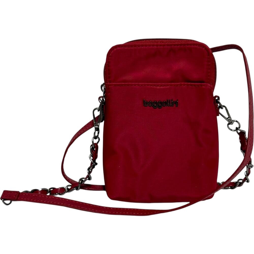 Baggallini Take Two RFID Bryant Crossbody Bag Chain Strap Ruby Red
